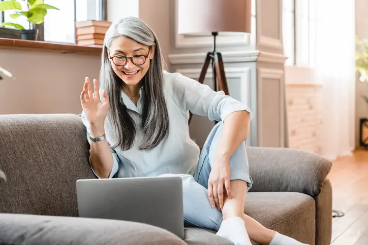Senior Woman Video Chatting